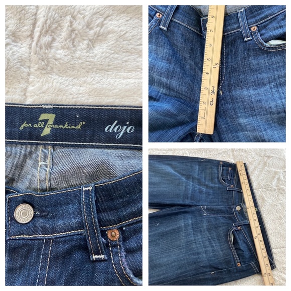 7fam Dojo flare bell bottom Y2k style jeans size 30 7 for all mankind - Picture 8 of 12